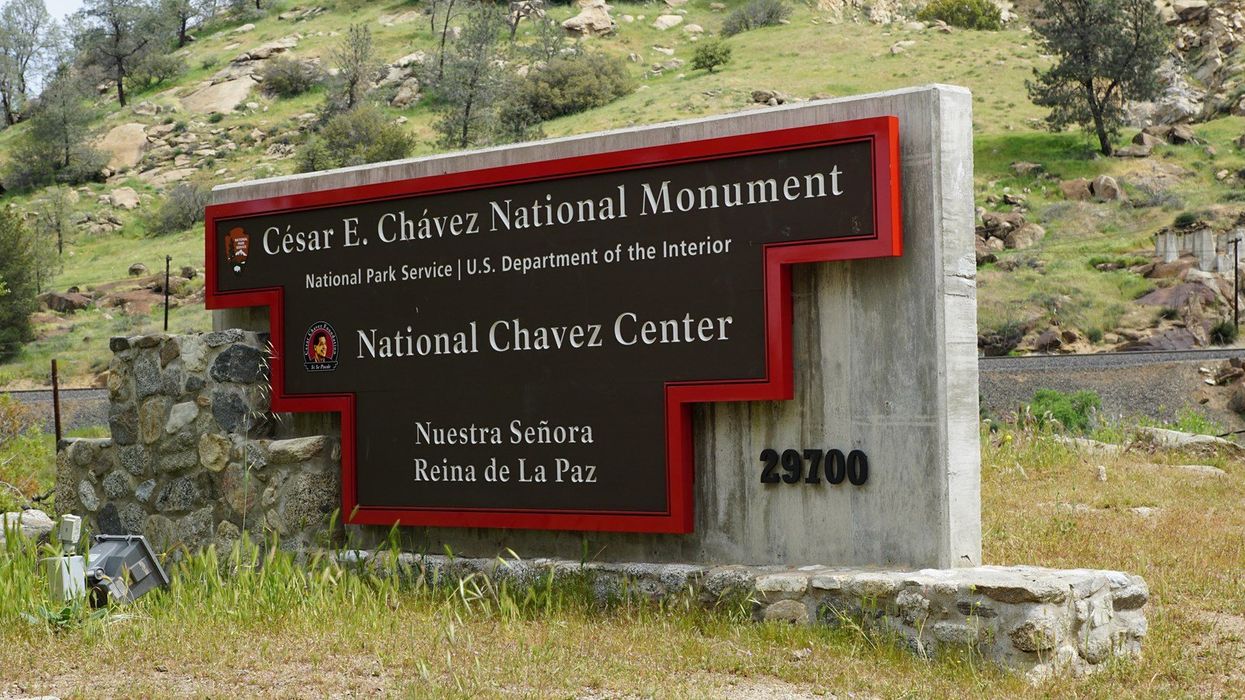 An imageo of the C\u00e9sar E. Ch\u00e1vez National Monument entrance