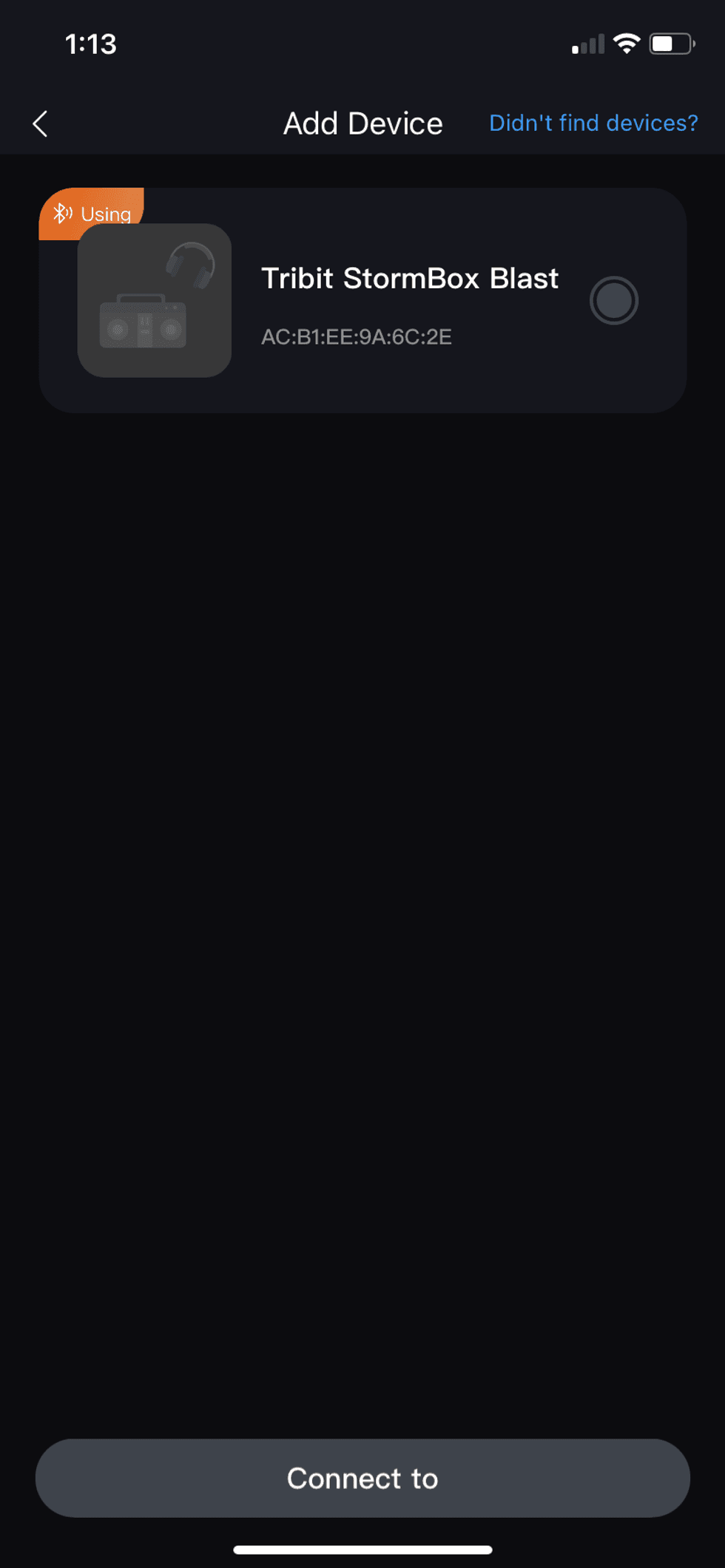 a screenshot of Tribit App