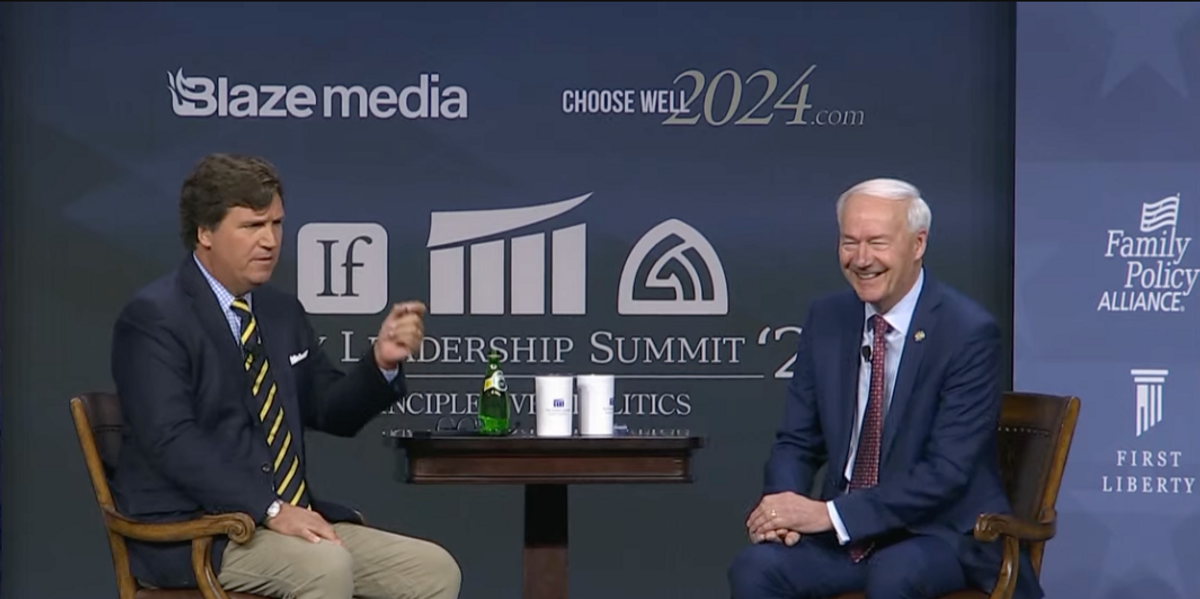 NextImg:Tucker Carlson destroys Asa Hutchinson in brutal interview about transgender surgery for minors, COVID mandates