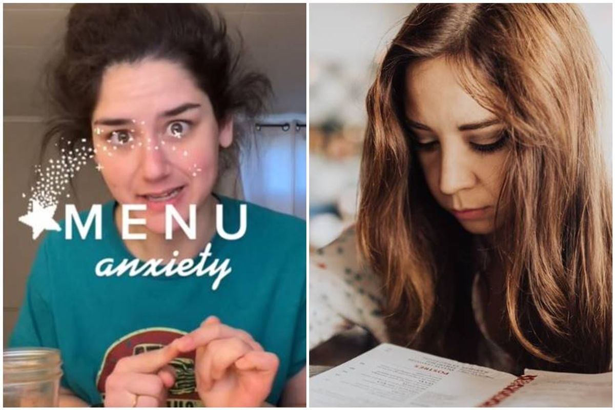 menu anxiety, woman reading a cookbook
