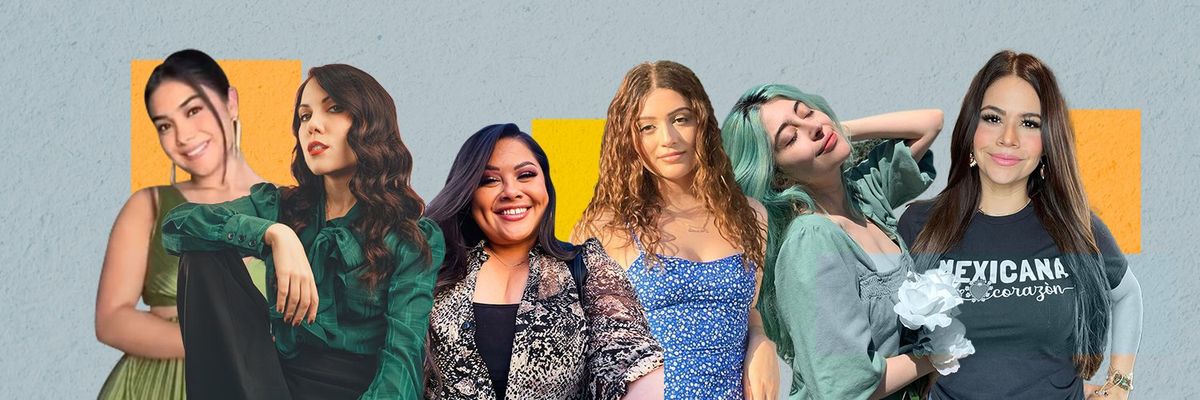 an image collage showcasing six of our favorite latina creators on tiktok: fernanda cortes, shiadanni, gabby cam, sammi garcia, jenizzle and jenny solares.