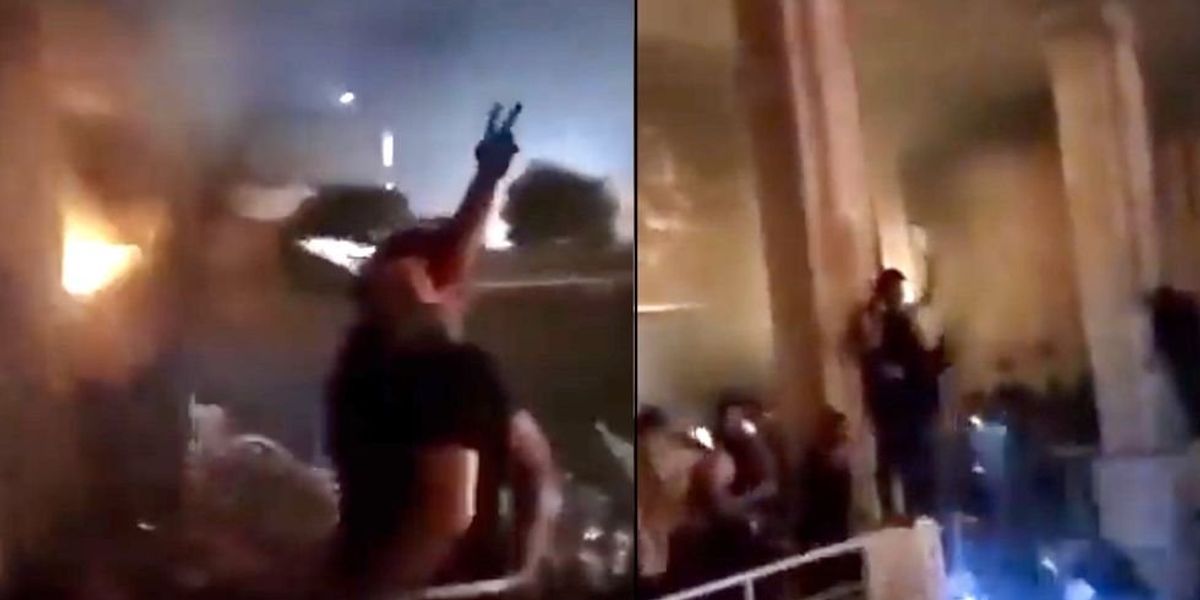 NextImg:Rioters reportedly storm Swedish embassy in Iraq and light it on fire in protest of Koran being burned in Stockholm