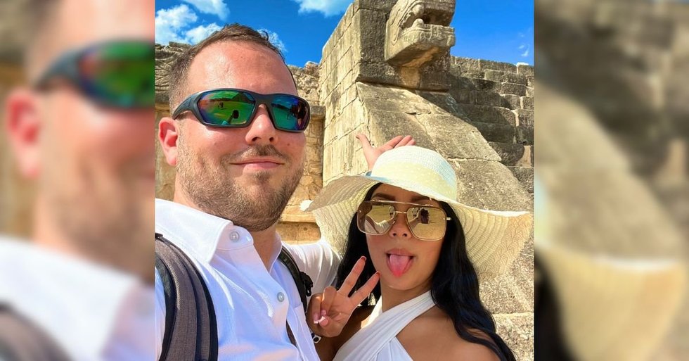 John Poulos on vacation with Valentina Trespalacios