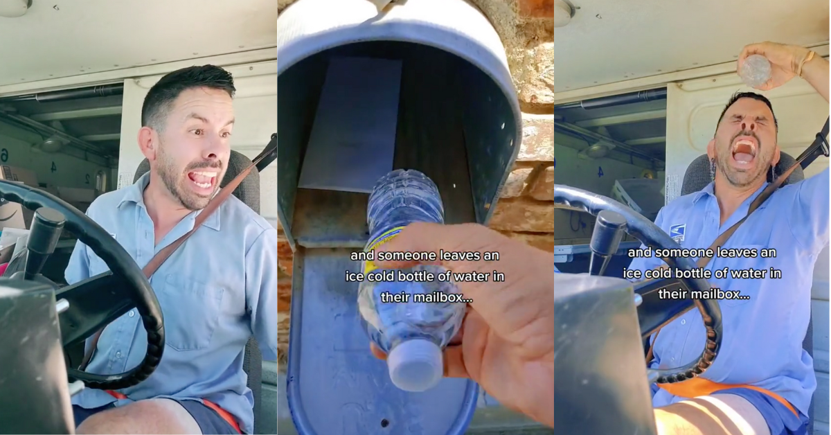 Postal Worker Goes Viral With Reaction To Finding Frozen Water Bottle In Mailbox During Heatwave