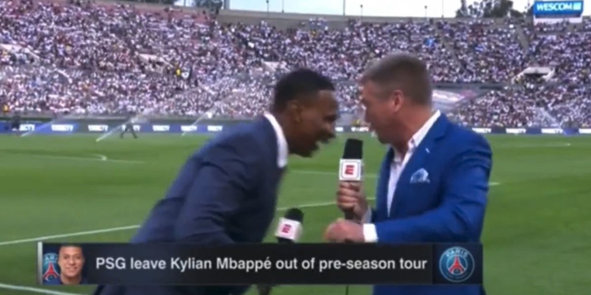 NextImg:ESPN analyst shocks colleague when he suddenly collapses live on air just minutes before soccer match: 'We need medical!'