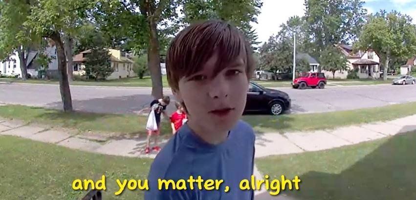 Boy shares positive affirmations on doorbell camera