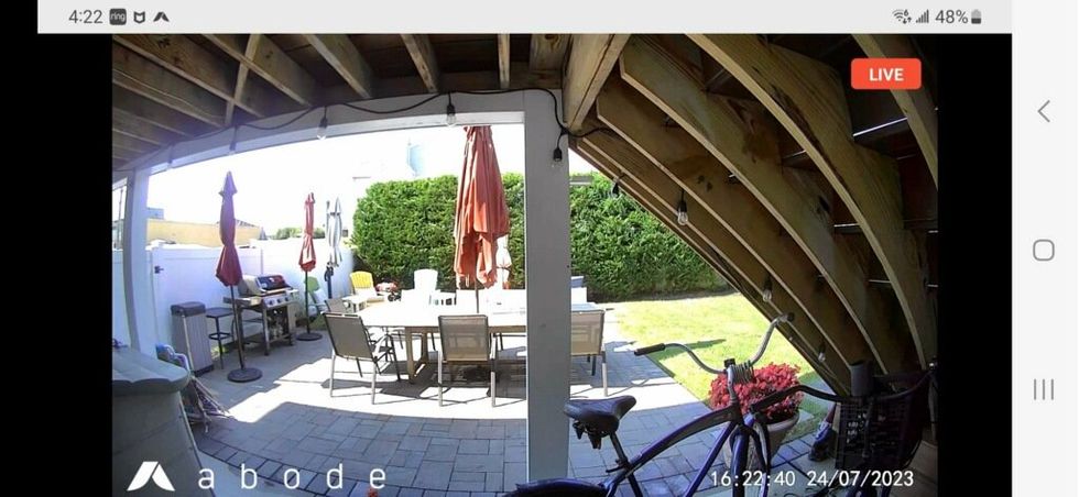 a screenshot of video feed in abode app
