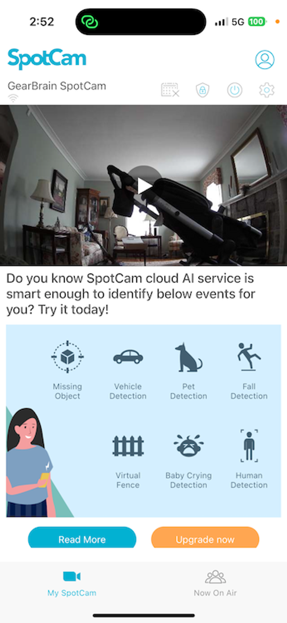 a screenshot of SpotCam Mibo Pet Security Camera app
