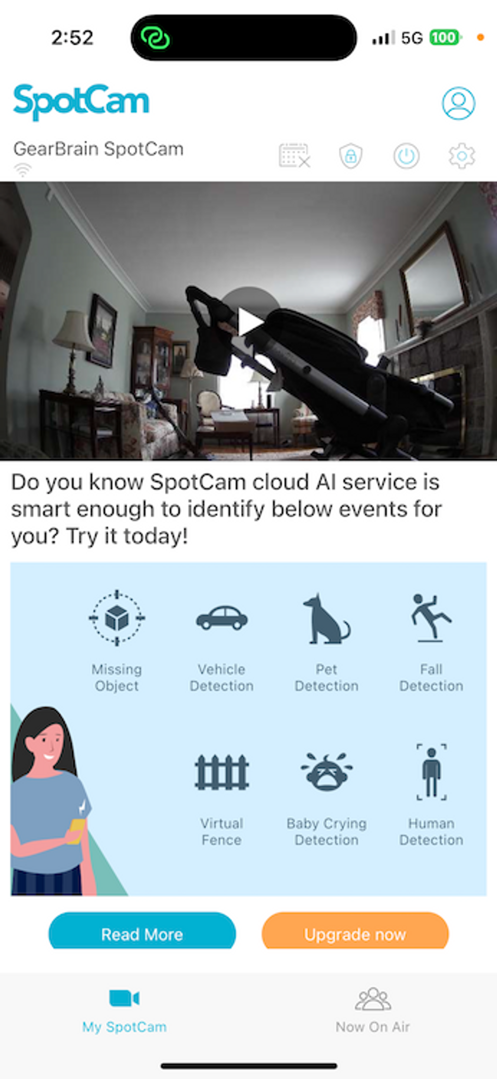  a screenshot of SpotCam Mibo Pet Security Camera app 