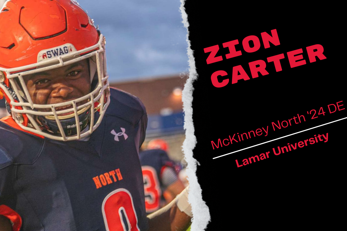 EXCLUSIVE INTERVIEW: McKinney North stand-out DE, Zion Carter, commits to Lamar University