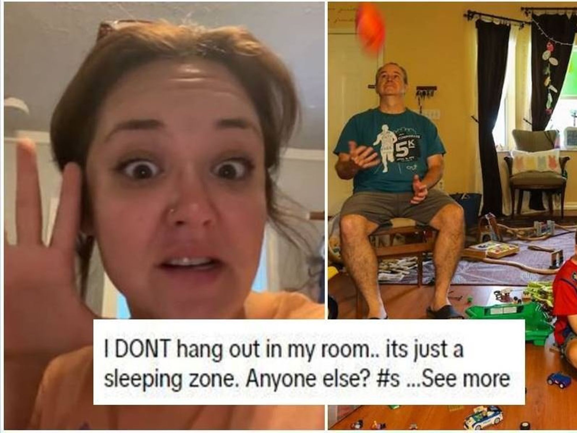 Bedroom or living room parent? Mom sparks debate over where parents hang out in the house.