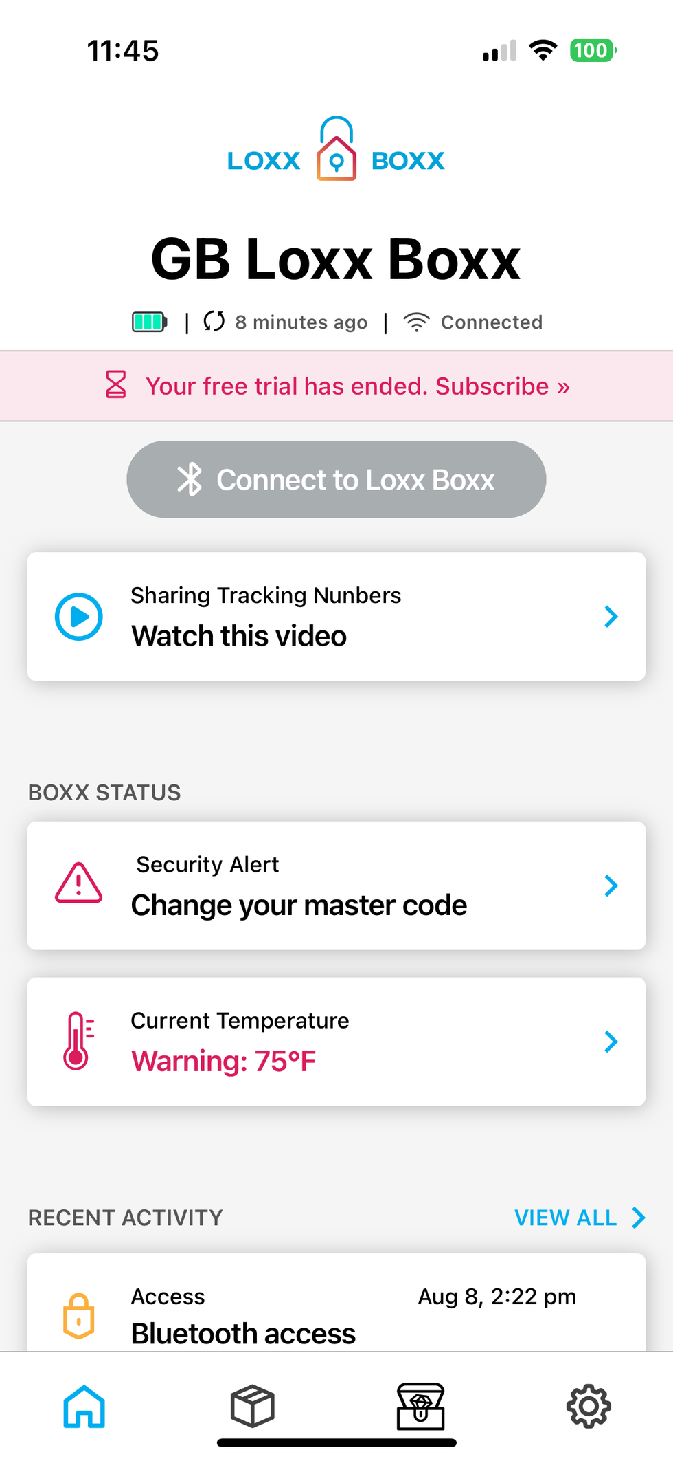 screenshot of Loxx Boxx app
