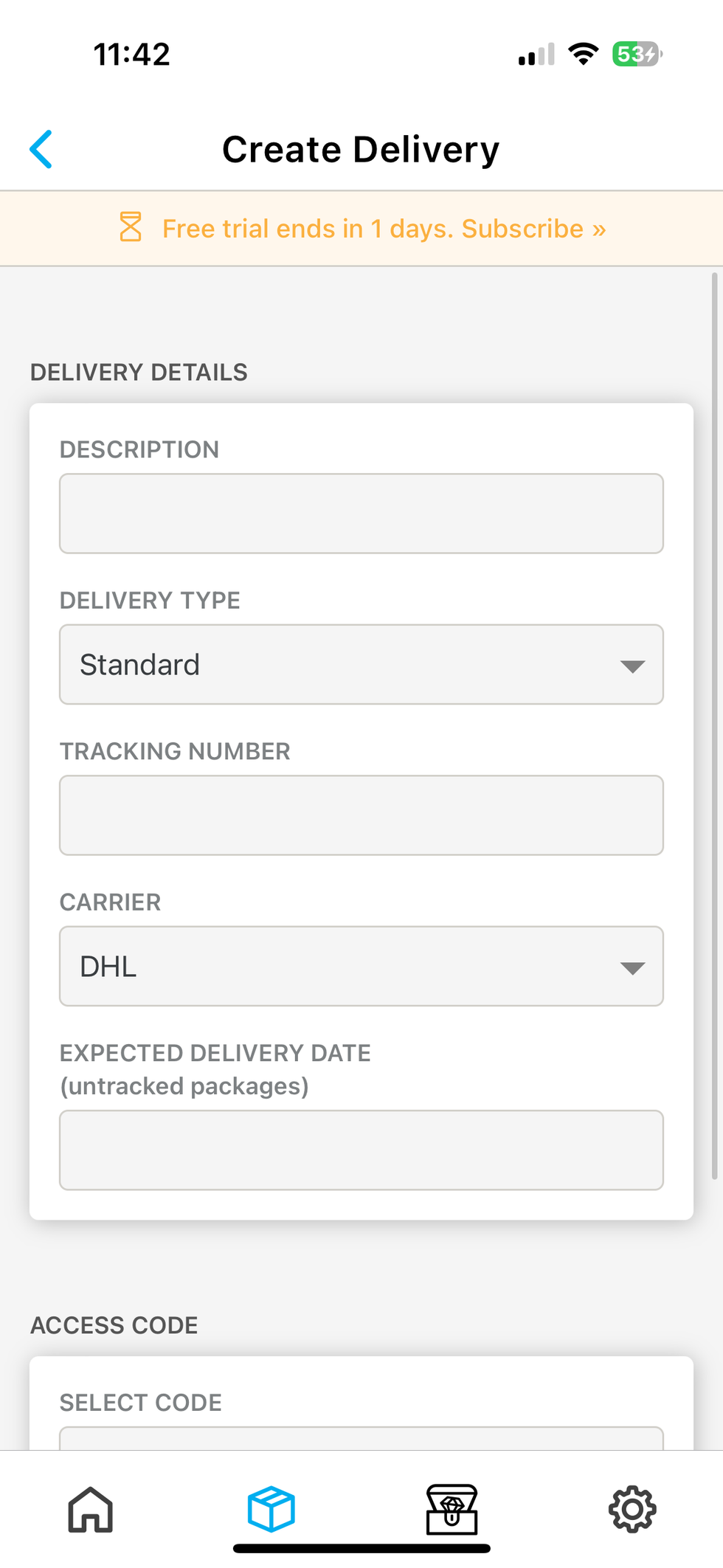 how to shipt a package in Loxx Boxx app