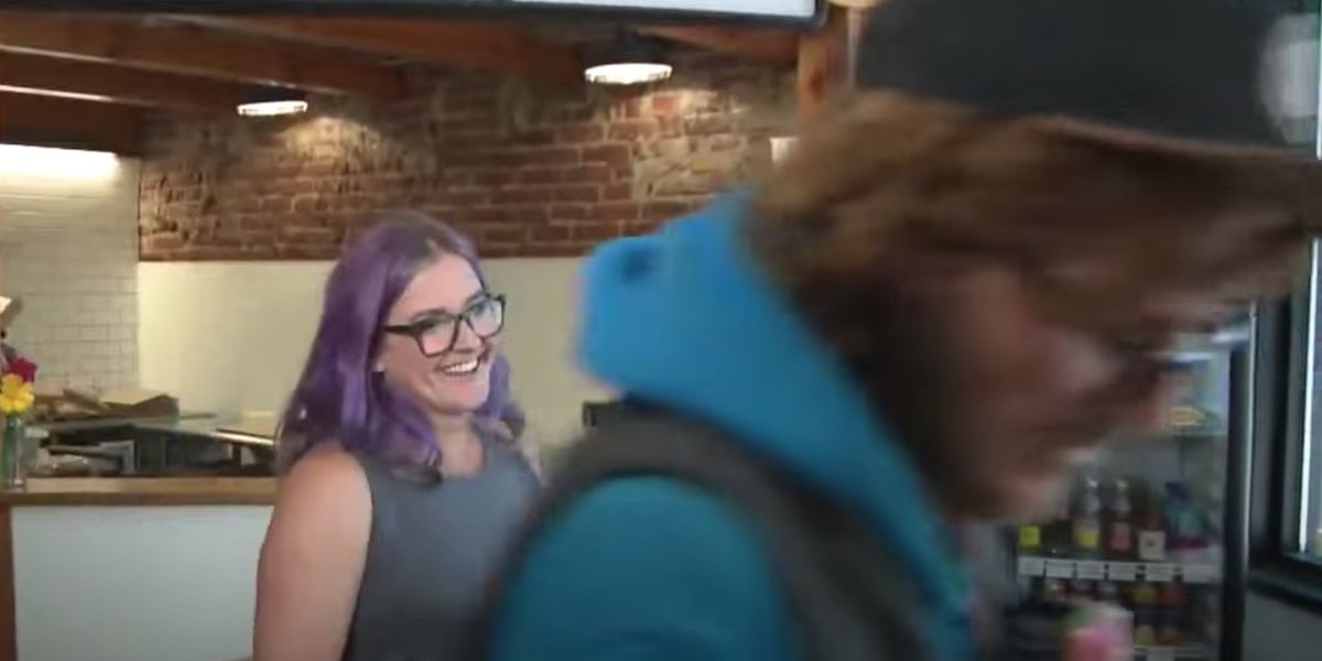 NextImg:Man barges into charcuterie store demanding free food as news crew interviews owner about homeless crisis eroding sales