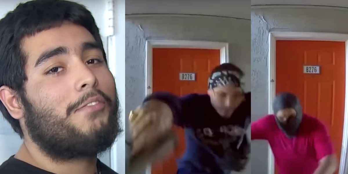 NextImg:Armed thugs try to bust down apartment door until Texas man pulls out his gun: 'You the dumbest f***ers!'