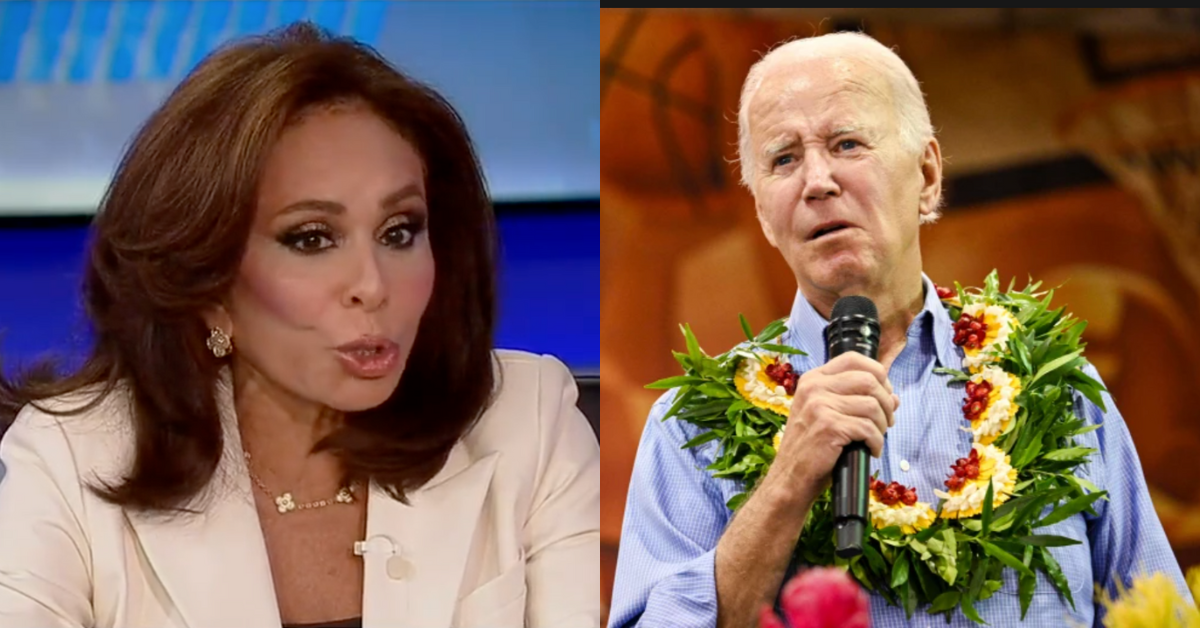 Fox News screenshot of Jeanine Pirro; Joe Biden
