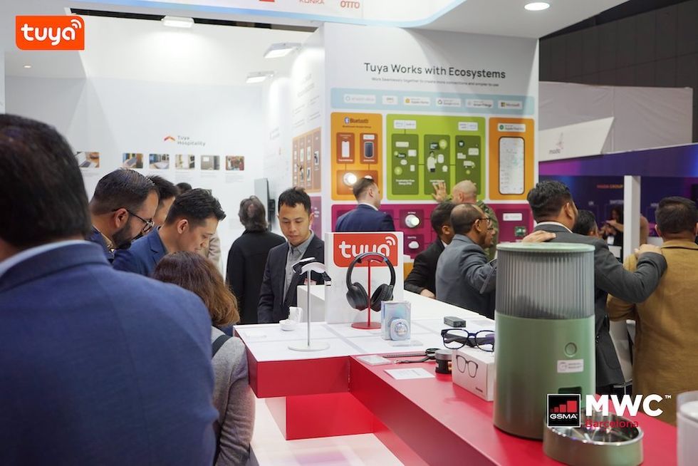 a photo of Tuya's booth at MWC in Spain