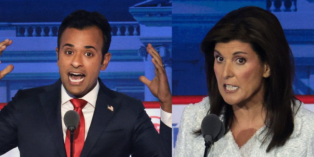 NextImg:Nikki Haley and Vivek Ramaswamy battle it out at GOP debate: 'You have no foreign policy experience, and it shows!'