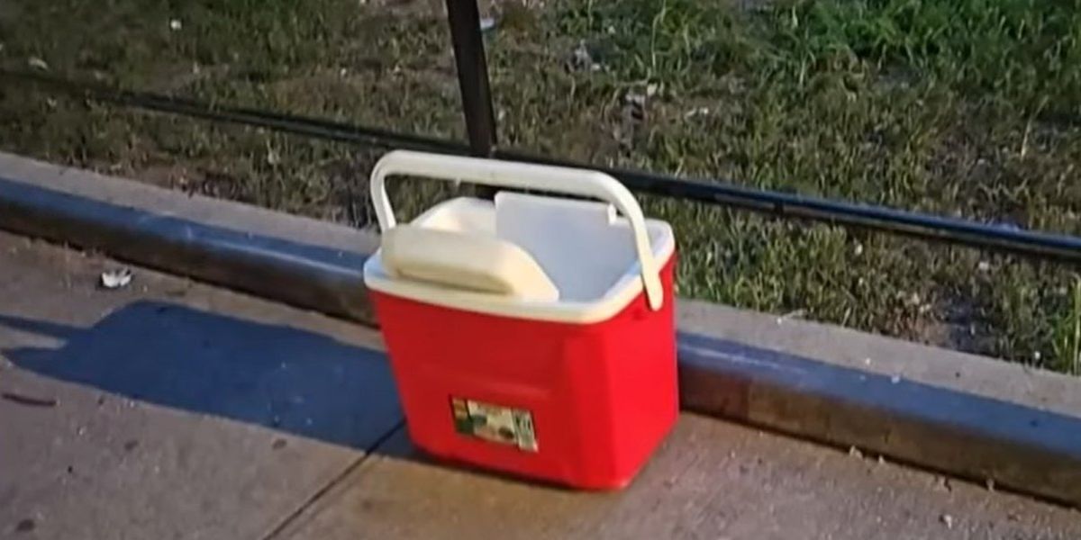 NextImg:Suspect fleeing drug bust on motorcycle meets his demise after cop hurls cooler into him, sending him flying