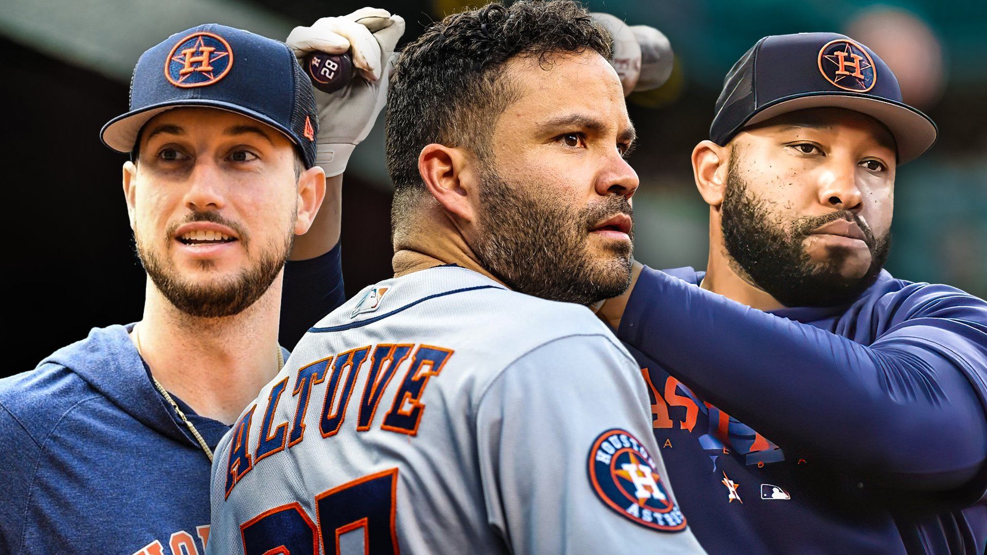 Astros Kyle Tucker, Jose Altuve, Jon Singleton