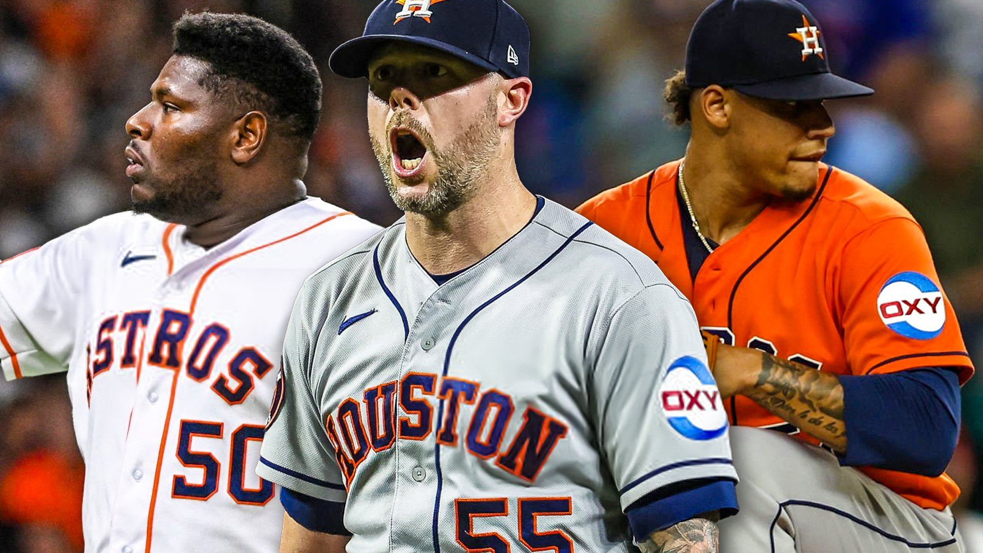 Astros Hector Neris, Ryan Pressly, Bryan Abreu