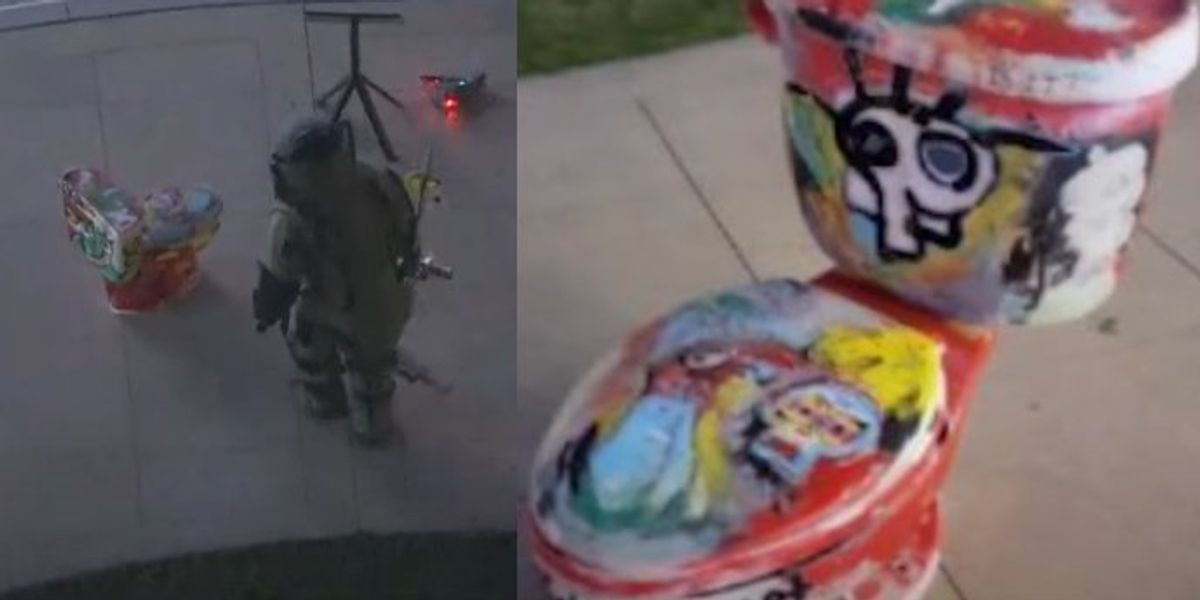 California mall evacuated after explosive claim that toilet painted with skulls was a bomb
