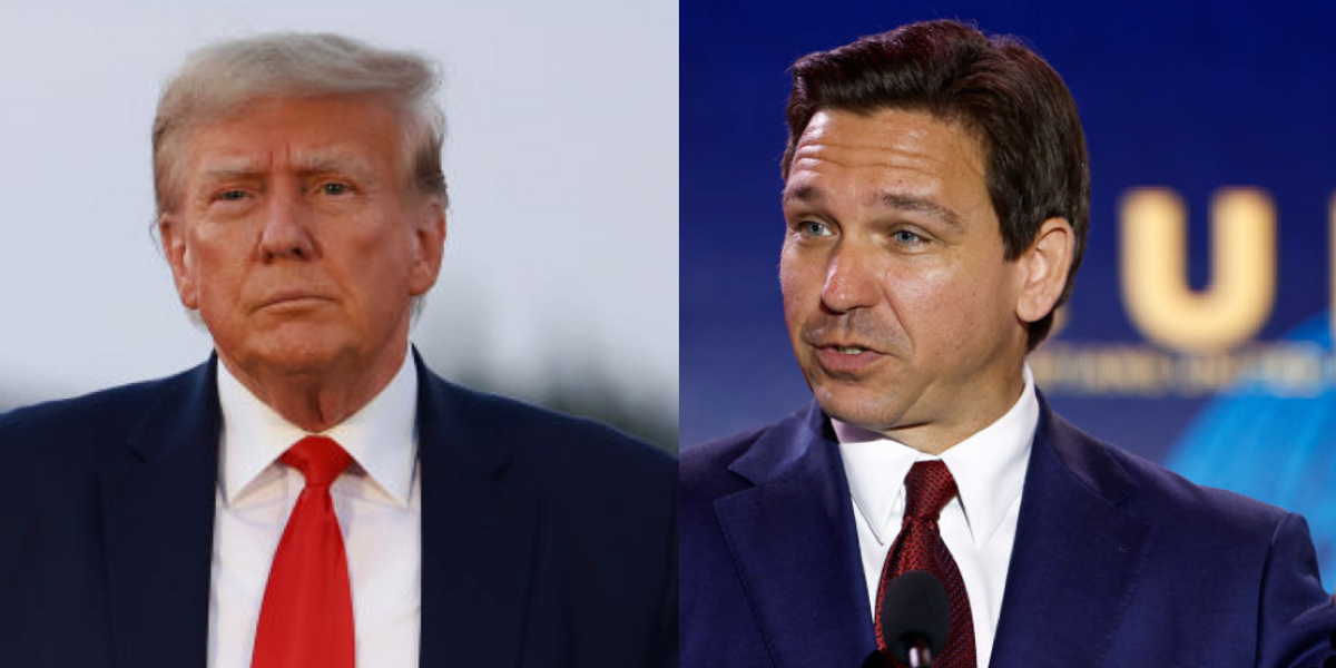 NextImg:'This is fake news': DeSantis campaign slaps down Trump's suggestion that the Florida governor might drop out of presidential race and run for US Senate