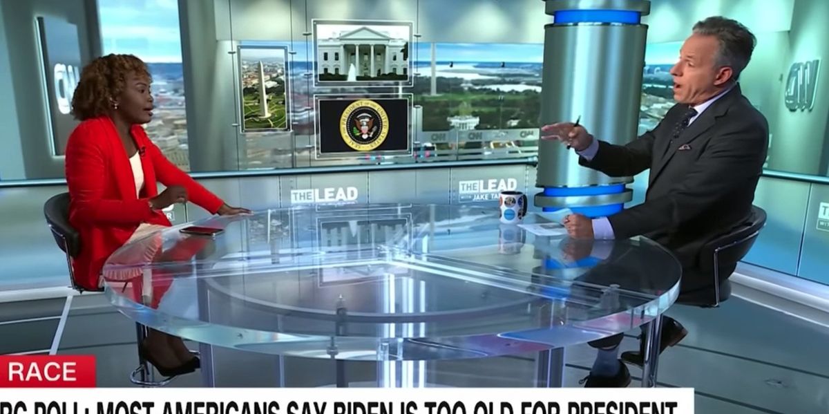 NextImg:Jake Tapper drops reality on KJP over new data showing even Democrats think Biden is 'too old' — and her response is laughable