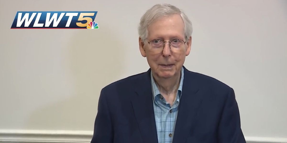 NextImg:Alarming video shows Mitch McConnell, 81, freeze up a second time while speaking to reporters