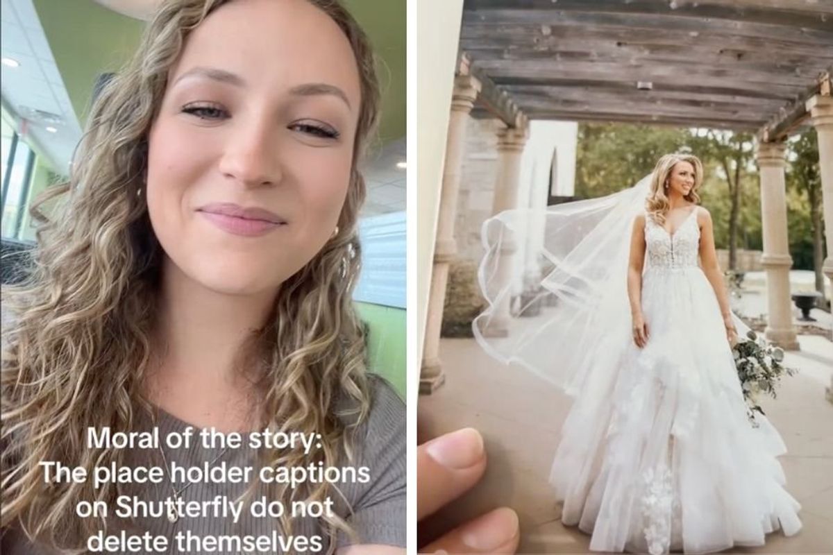 weddings; wedding album mistake; shutterfly album; funny video; viral tiktok