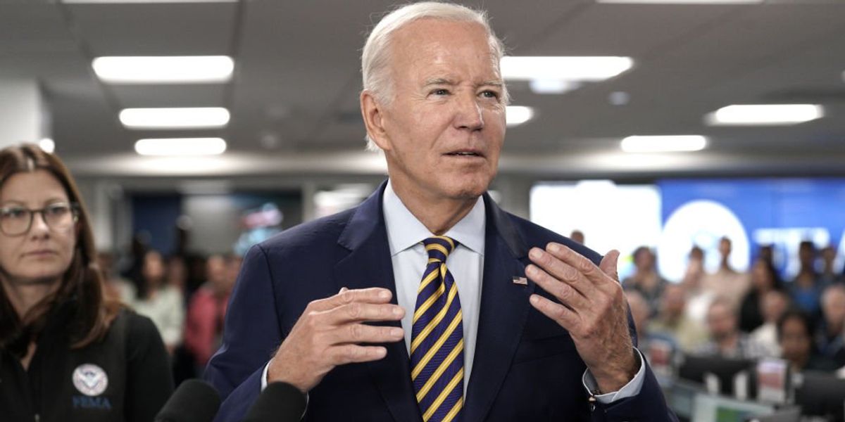NextImg:Biden says we're 'gonna need a whole hell of a lot more money' when speaking of climate change, but praises DeSantis for Idalia recovery