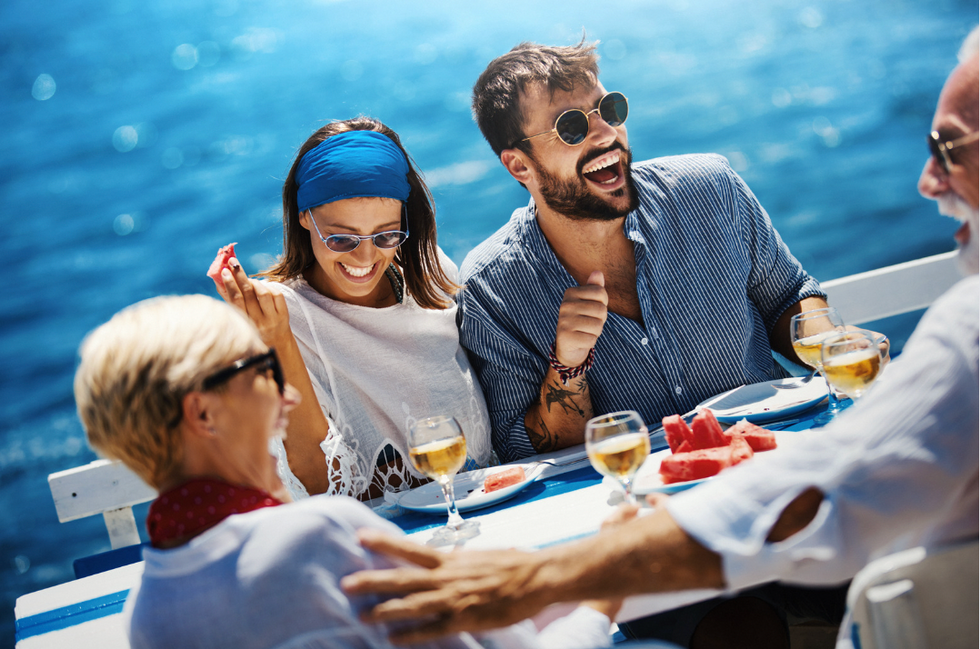 happy people on a cruise