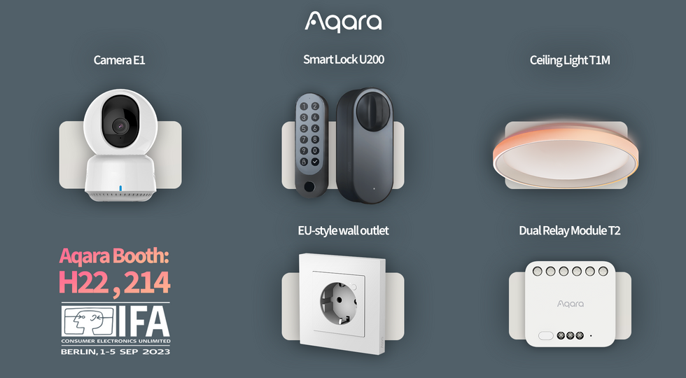 a photo of all the new products launched at IFA 2023 by Aqara