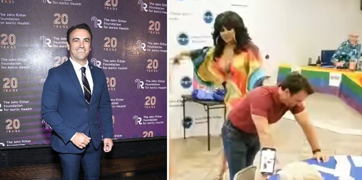 NextImg:Drag queen spanks Burbank mayor at Democrat fundraiser that teens could attend