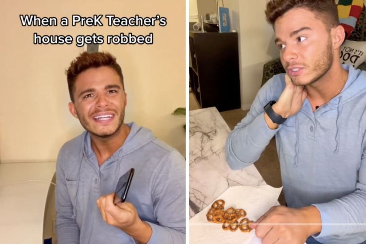 prek teacher being robbed in parody video