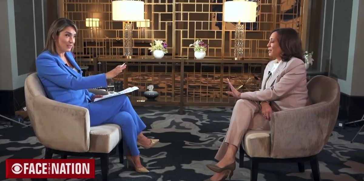 NextImg:Kamala Harris plays dumb when CBS anchor pushes for precise answer on abortion, repeats same answer five times