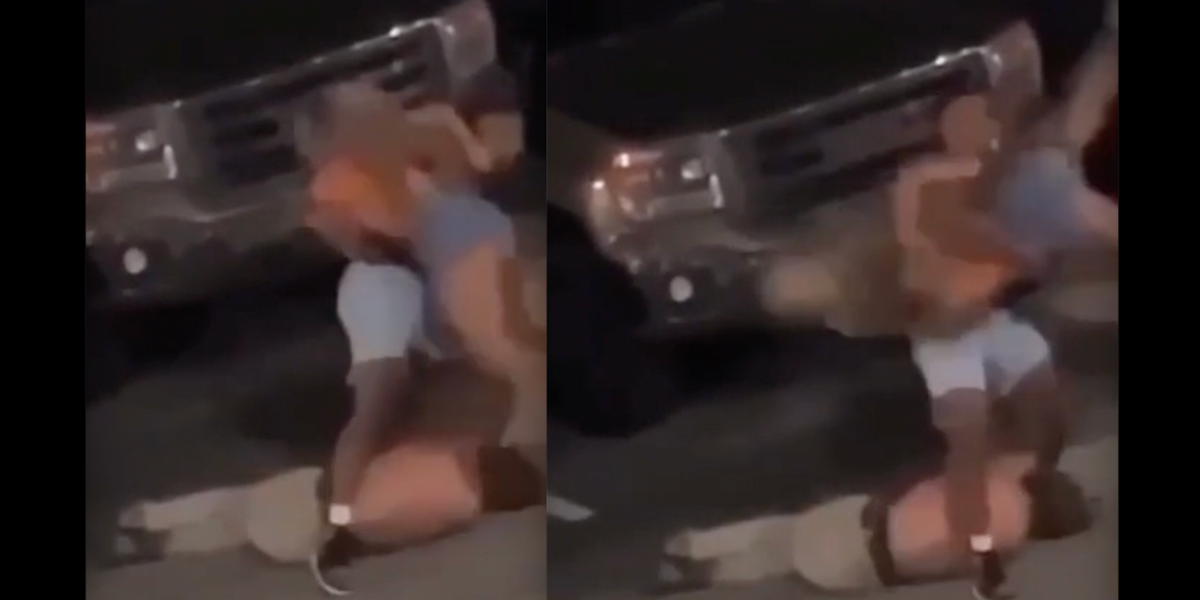 NextImg:Video: Male brutally body-slams female on parking lot surface after she tries to end attacker's beatdown of another male