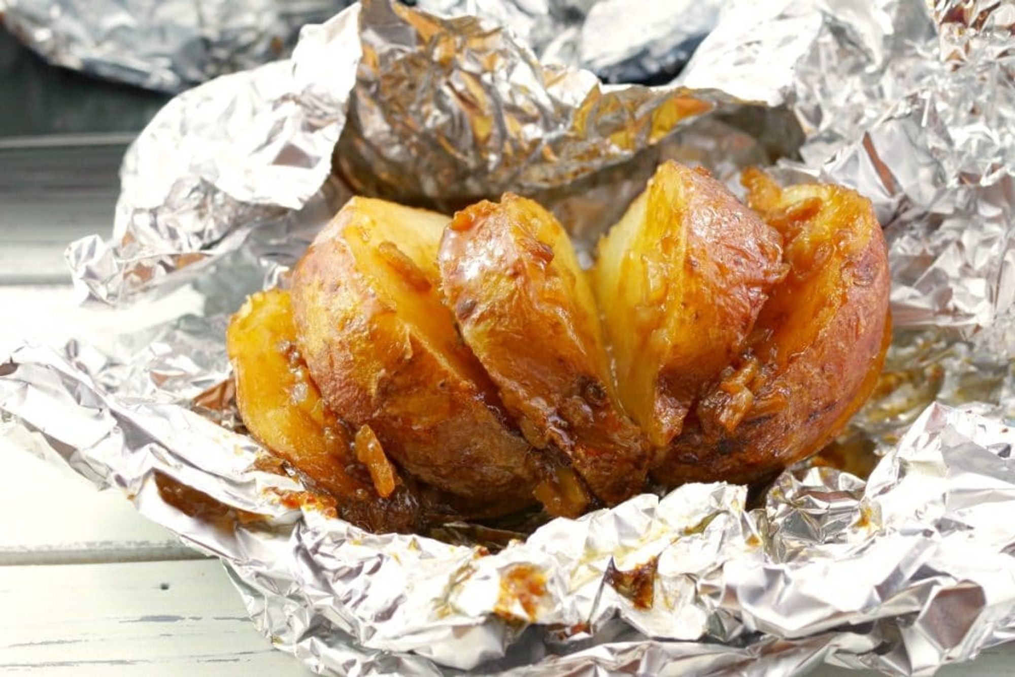 Baked Potatoes in Foil | Onion- Food Meanderings - My Recipe Magic