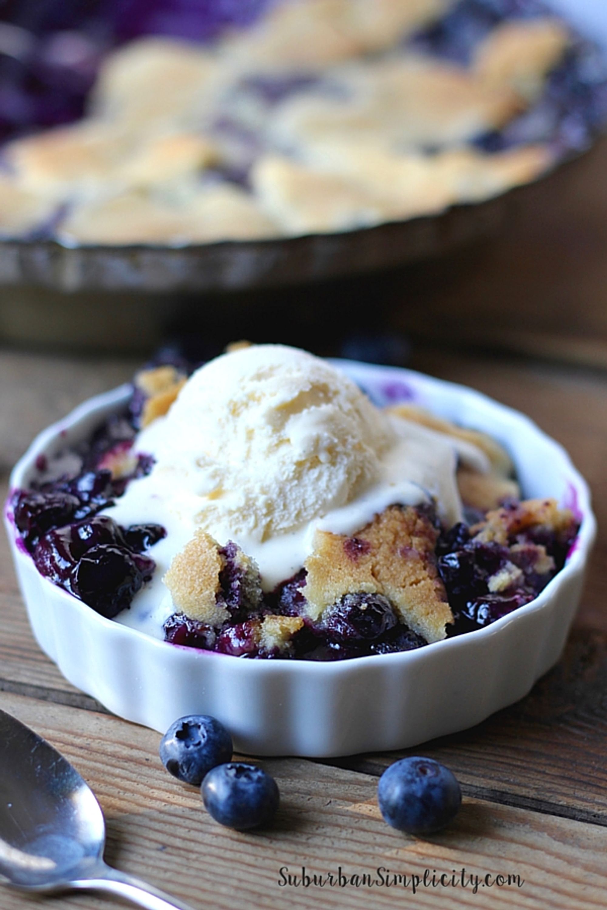 Blueberry Cobbler with Cookie Dough Crust | Blueberry Dessert - My