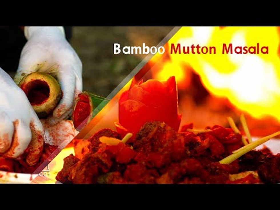 Bamboo Mutton Masala Recipe | Village Forest cooking channel