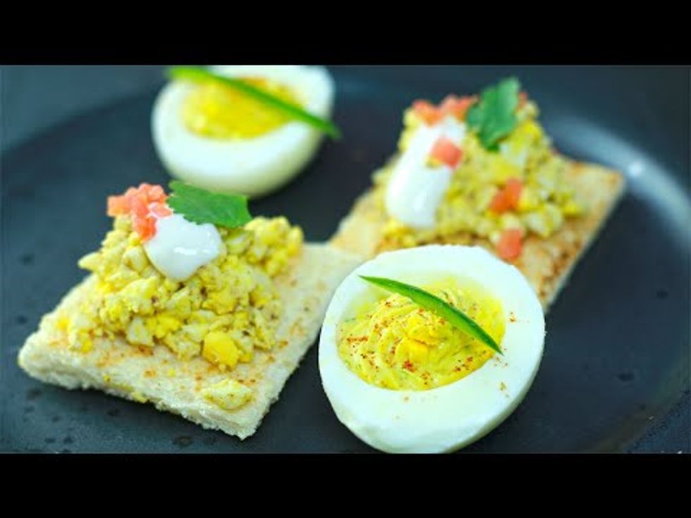 how to make deviled eggs and canapes recipe in easy way