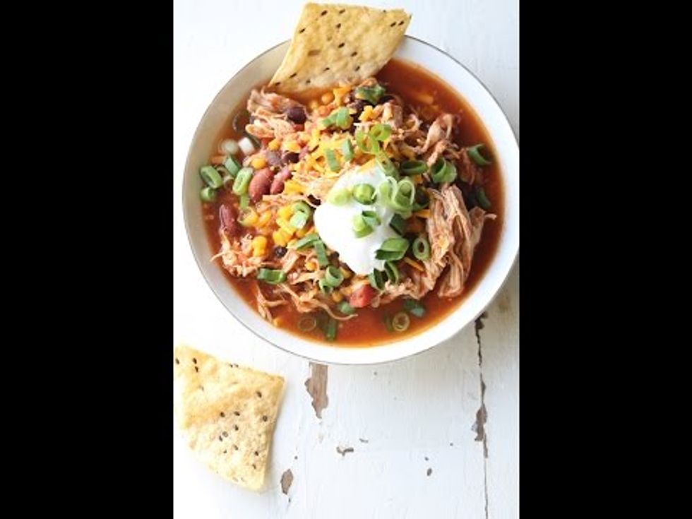 Slow Cooker Chicken Taco Soup, Healthy & EASY - YouTube