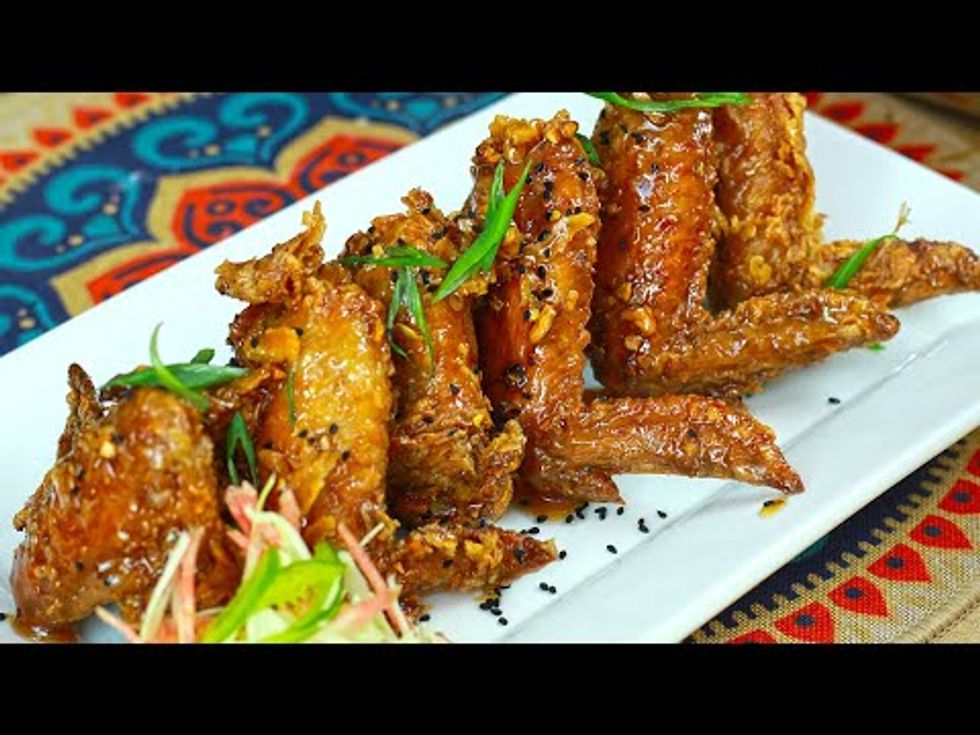 Secret recipe of tasty honey garlic chicken wings