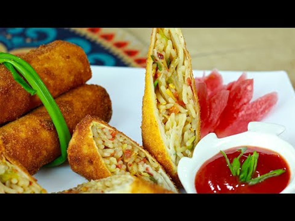 Tasty noodles spring rolls for tea time snacks recipe