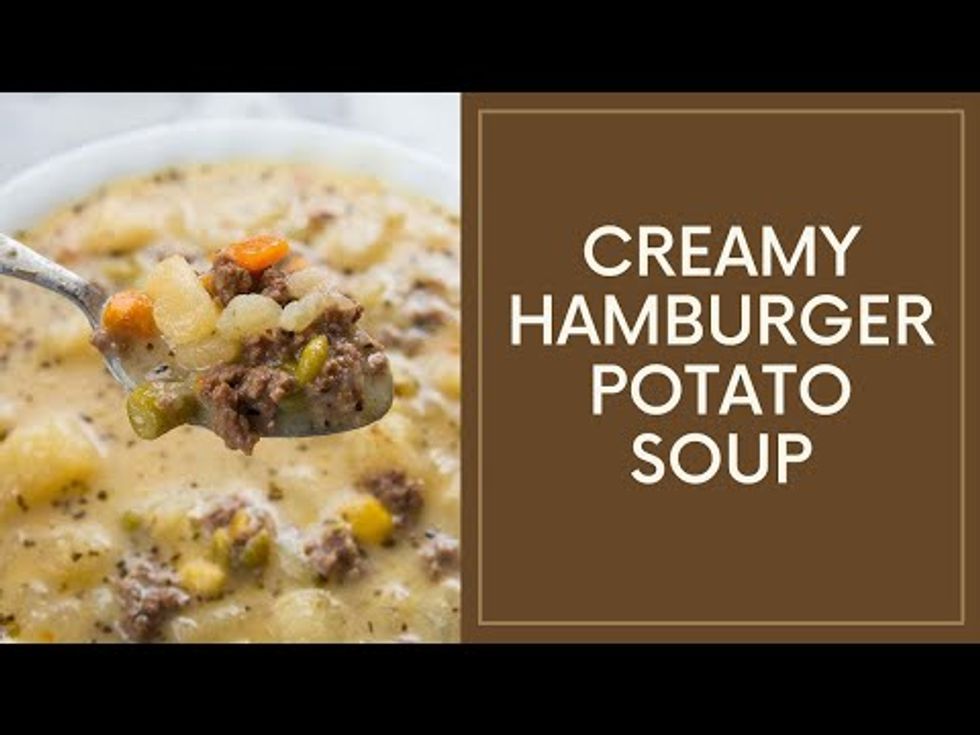 Creamy Potato & Hamburger Soup - The Kitchen Magpie
