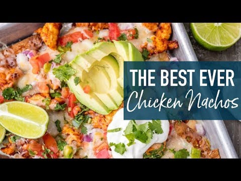 Chicken Nachos Recipe {Video} - Sheet Pan Nachos - The Cookie Rookie