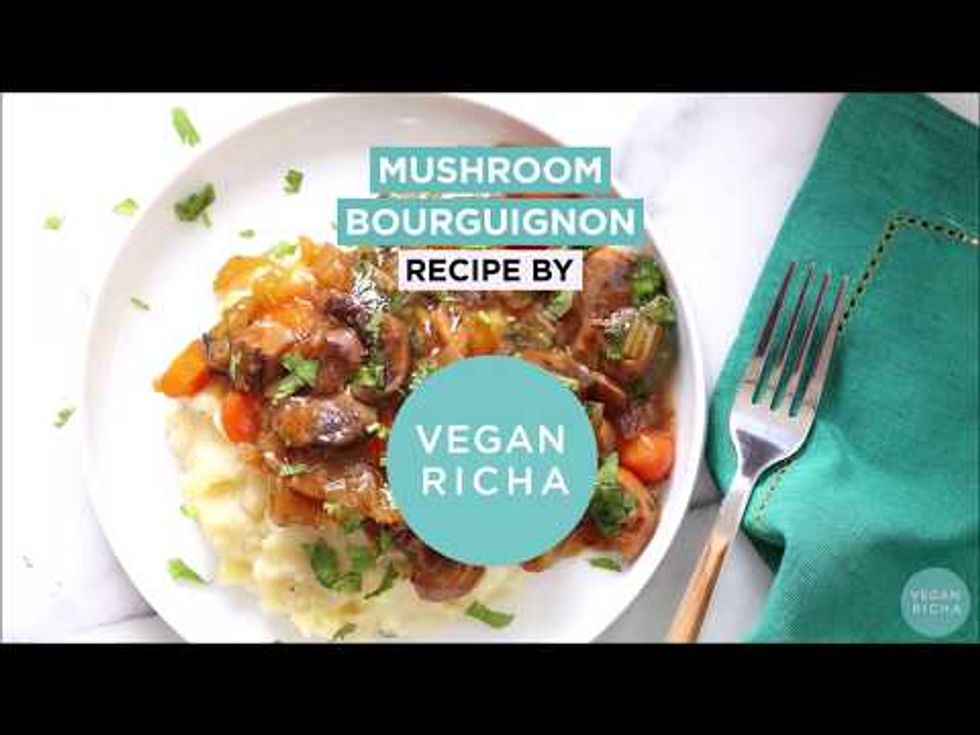 Vegan Mushroom Bourguignon With Potato Cauliflower Mash - Instant Pot - Vegan Richa