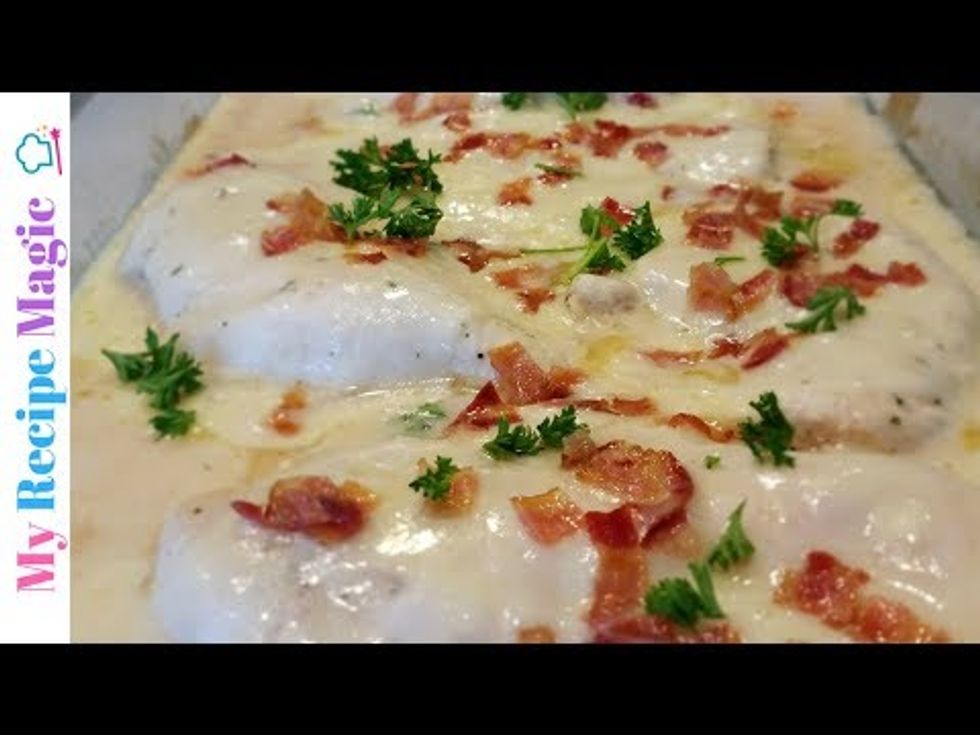 Dump and Bake Smothered Chicken with Bacon - YouTube
