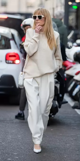all cream colored outfit