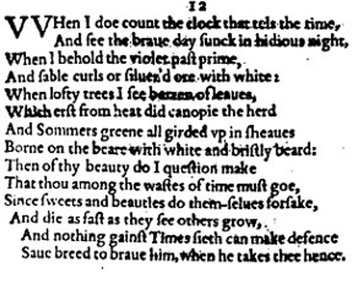 Understanding Shakespeare s Sonnet 12